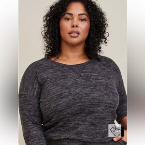 Torrid | 2X | Super Soft Plush Grey Long Sleeve Dolman Lounge Top